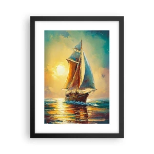 Poster in een zwarte lijst - Onder vol zeil - 30x40 cm