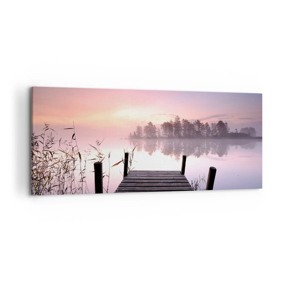 Schilderen op canvas - Van de lila mist... - 120x50 cm