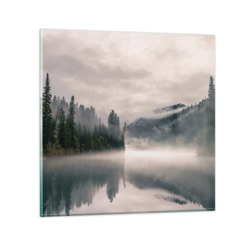 Schilderen op glas - In reflectie, in de mist - 30x30 cm