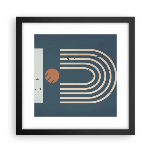 Poster in een zwarte lijst - Geometrie op de granaatappel - 30x30 cm