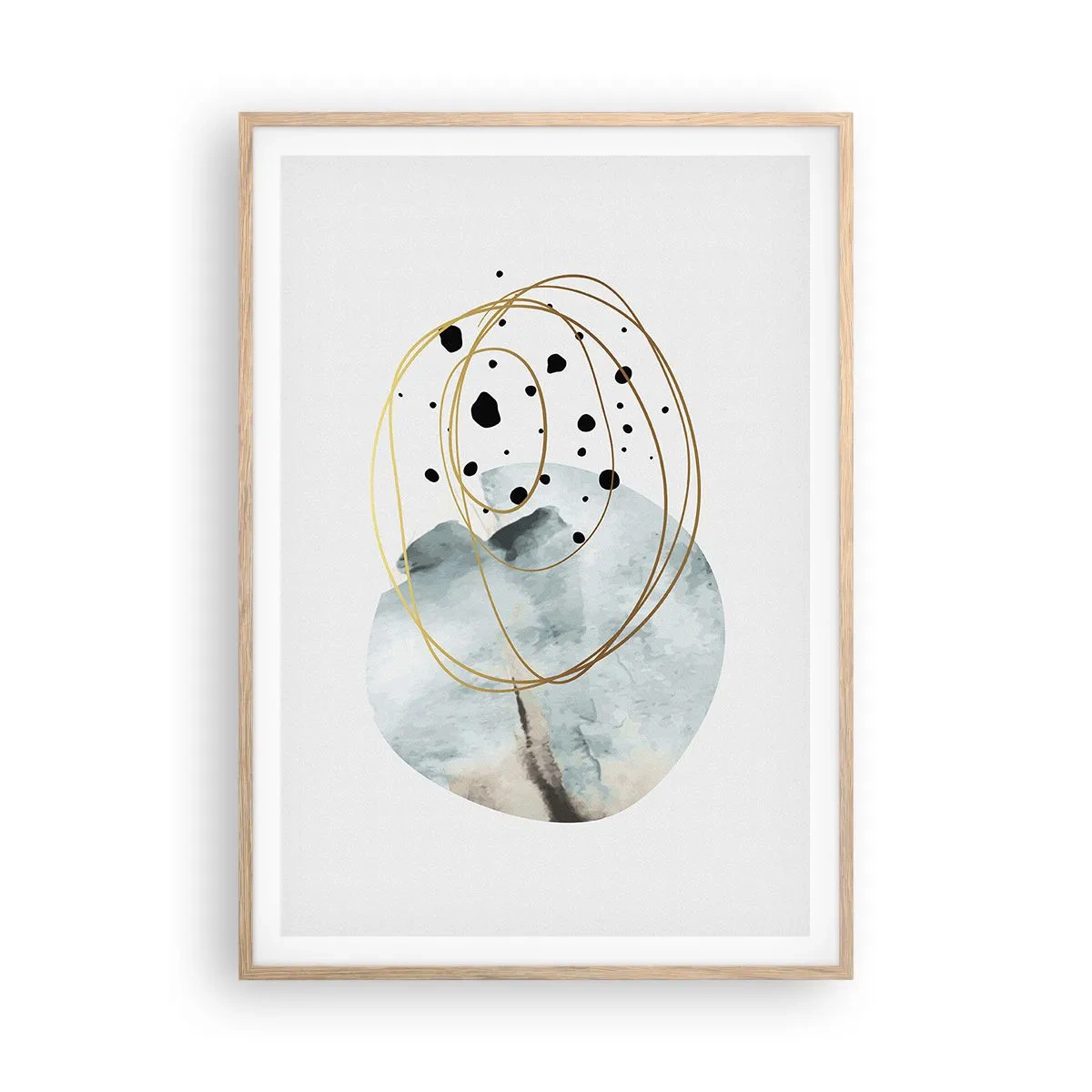 Een poster in een licht eiken lijst - Omarmd door de ruimte - 70x100 cm