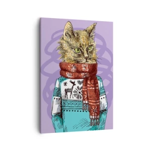 Schilderen op canvas - De kat niet alleen in schoenen - 50x70 cm