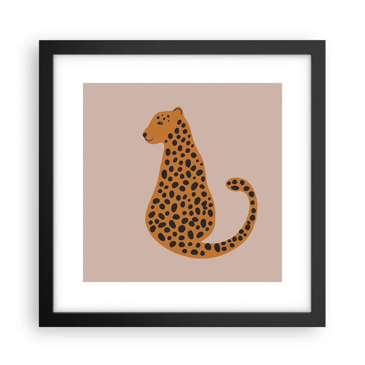 Poster in een zwarte lijst - Luipaardprint is een modieus print - 30x30 cm