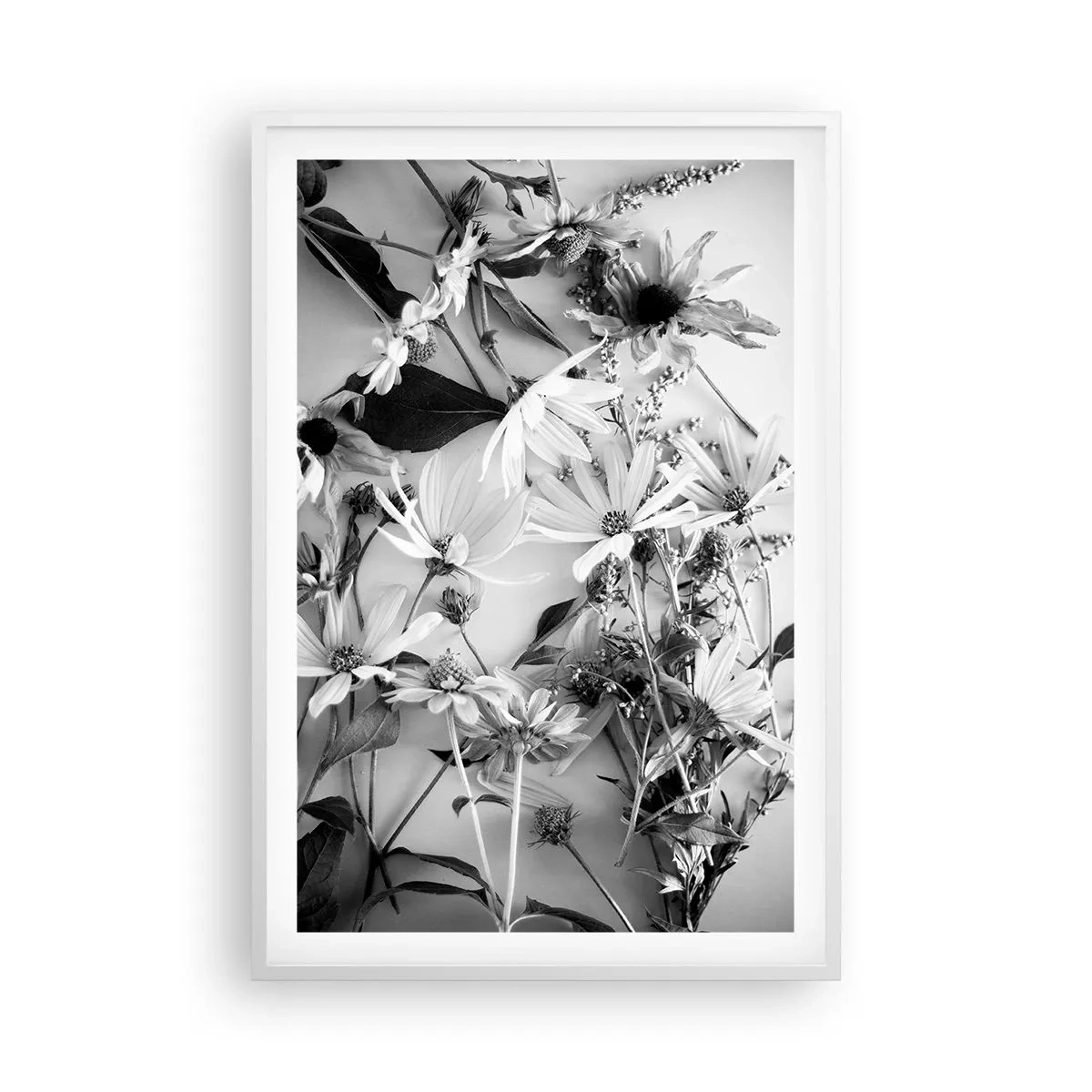 Poster in een witte lijst - Niet-boeket bloemen - 61x91 cm