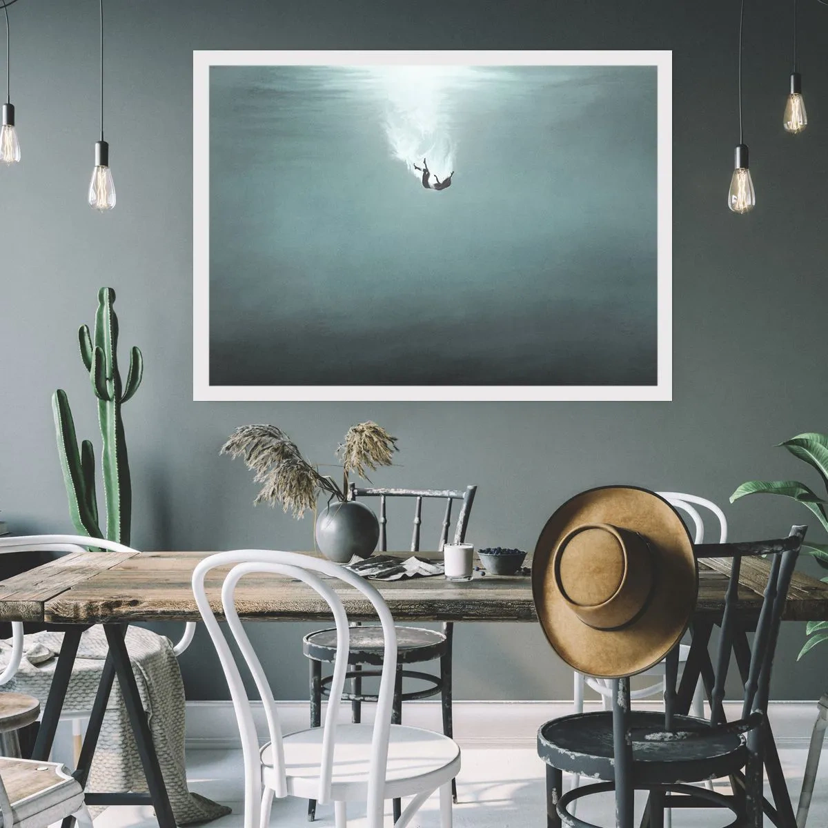 Poster - In de armen van de oceaan - 50x40 cm