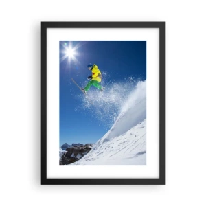 Poster in een zwarte lijst - Dansend met de bergen - 30x40 cm