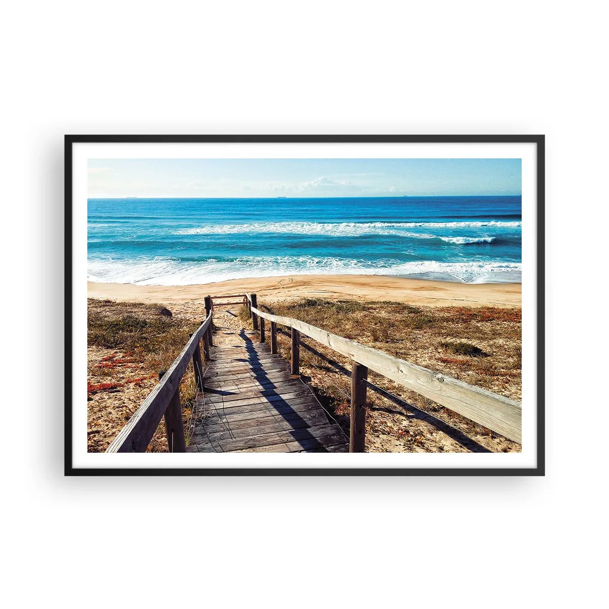 Poster in een zwarte lijst - Loop maar! - 100x70 cm