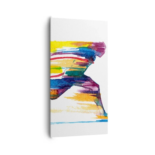 Schilderen op canvas - Rennend over de regenboog - 65x120 cm