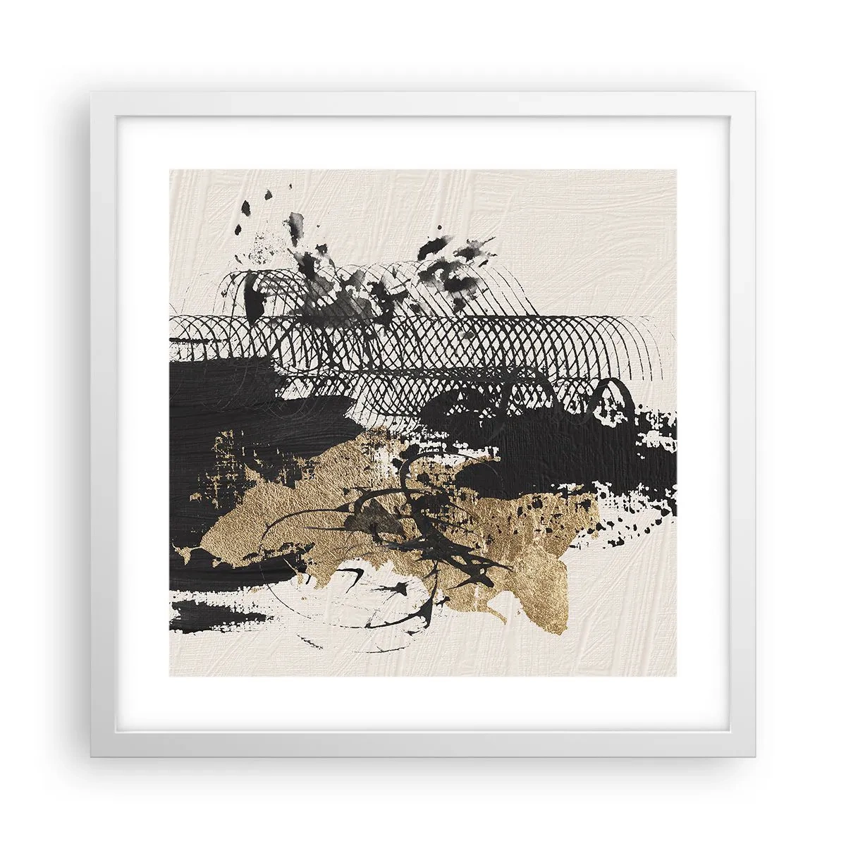 Poster in een witte lijst - Compositie met passie - 40x40 cm