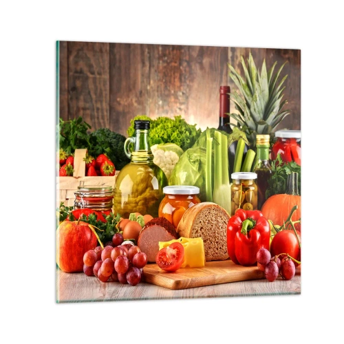 Schilderen op glas - Gerookt, gebakken en gemarineerd - 70x70 cm