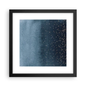 Poster in een zwarte lijst - Samenstelling - blauwe fasen - 30x30 cm