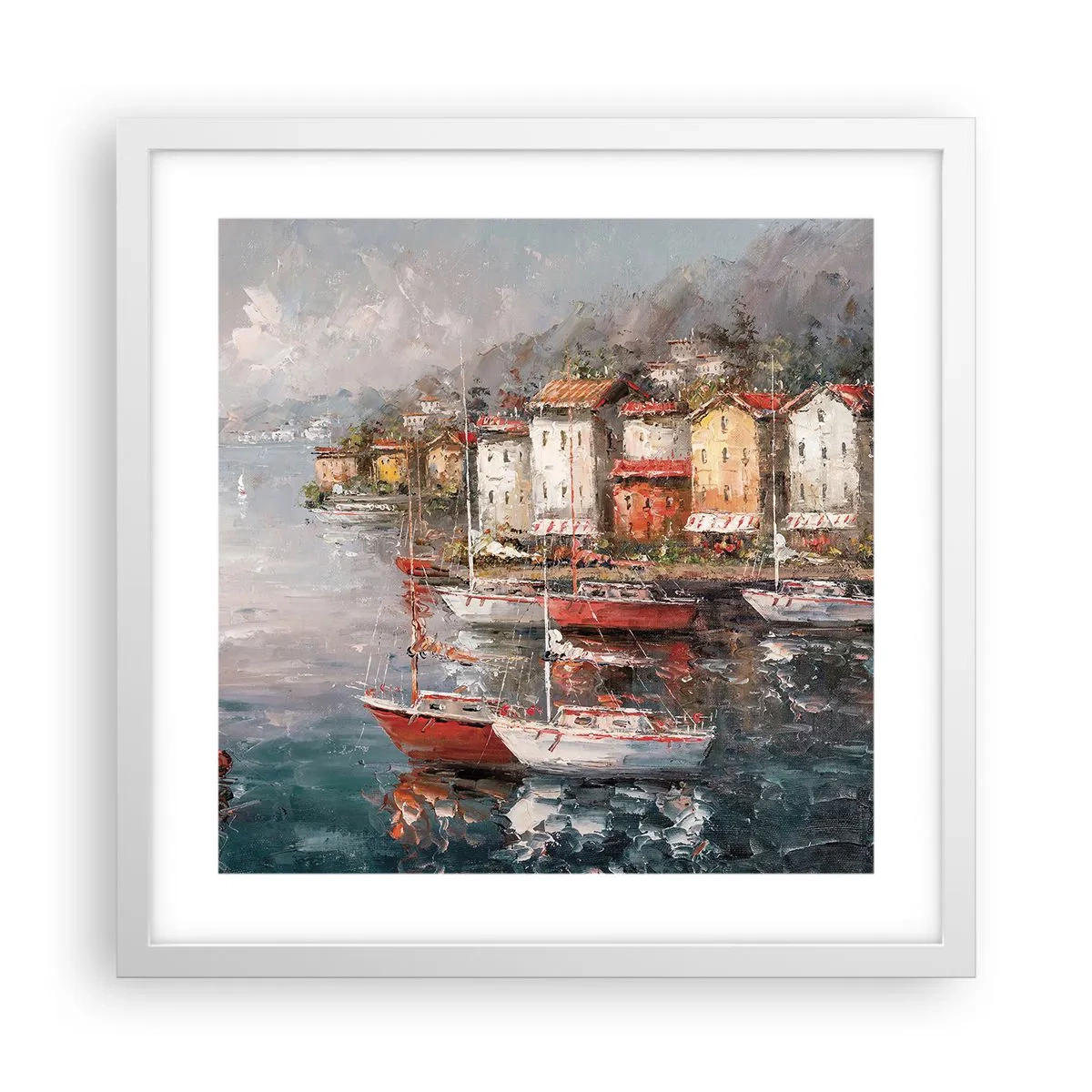 Poster in een witte lijst - Romantisch toevluchtsoord - 40x40 cm