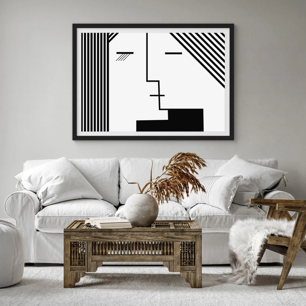 Poster in een zwarte lijst - Alleen maar een kus - 70x50 cm