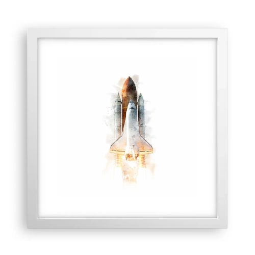 Poster in een witte lijst - Ontdekkingsreizigers, aan de slag - 30x30 cm