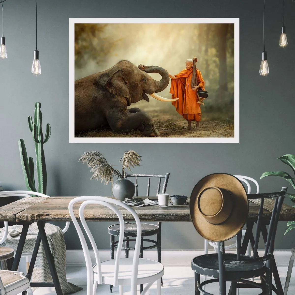 Poster - Ontmoeting tijdens een reis - 91x61 cm