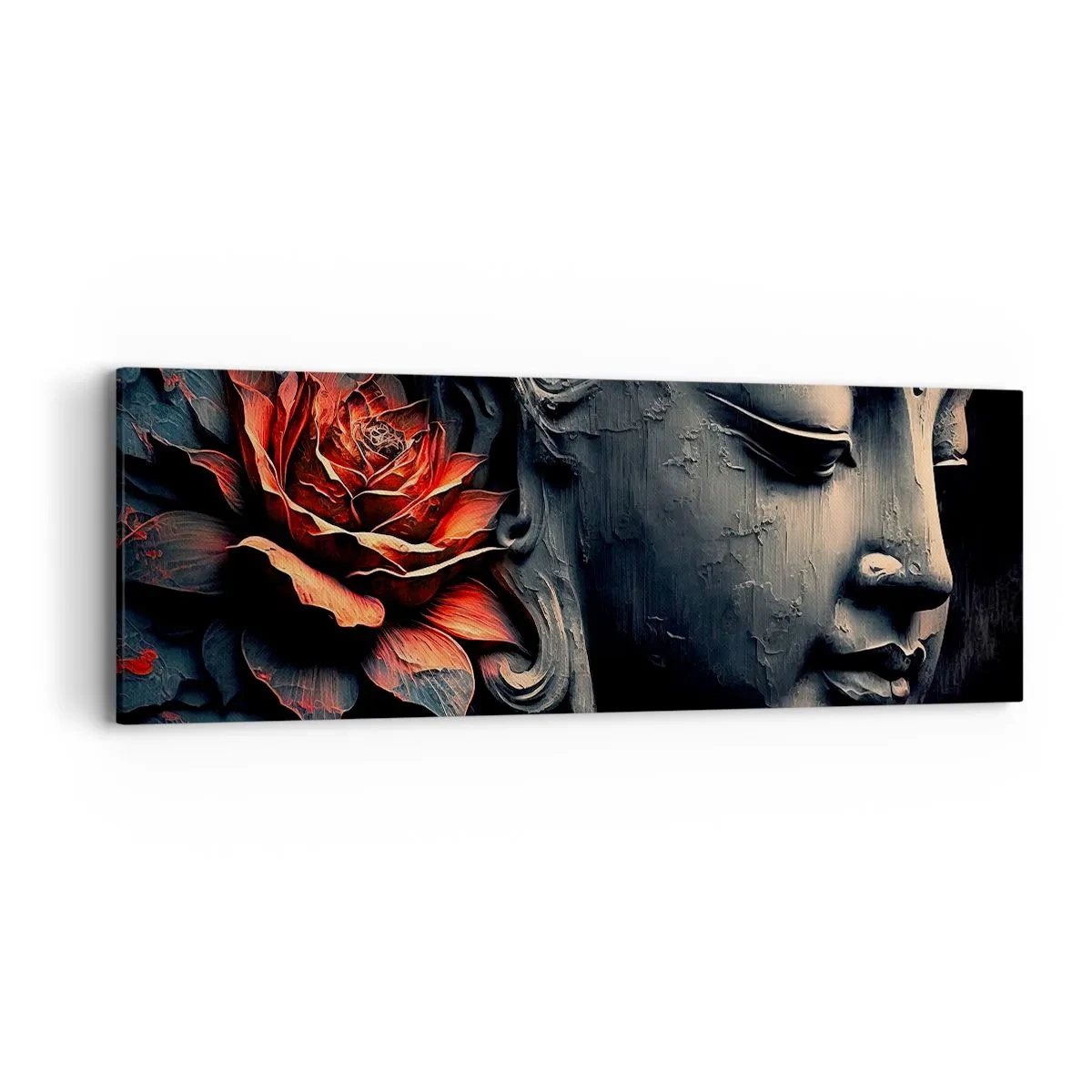 Schilderen op canvas - In harmonie met de wereld - 90x30 cm