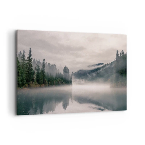 Schilderen op canvas - In reflectie, in de mist - 120x80 cm