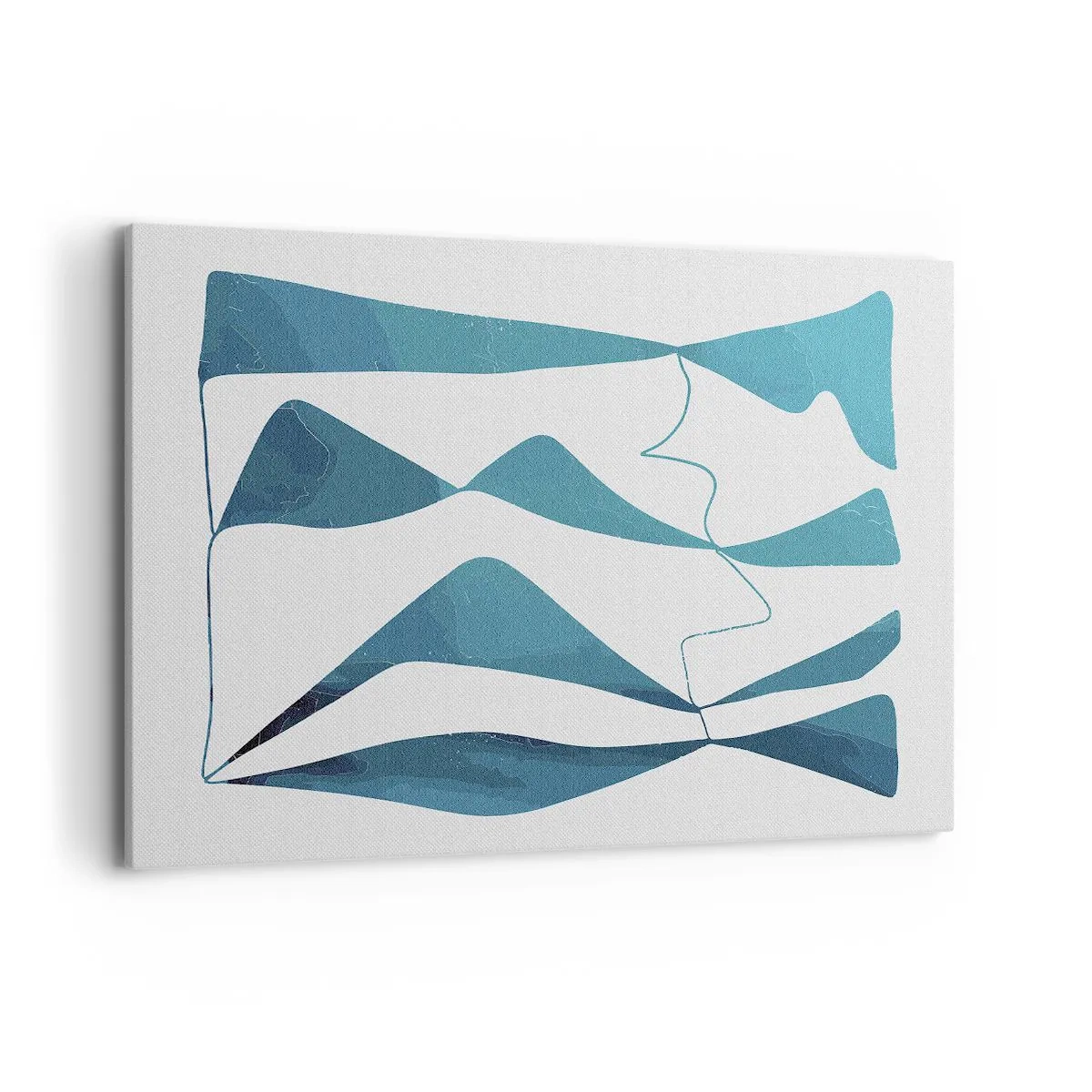 Schilderen op canvas - Abstractie: turquoise verbinding - 120x80 cm