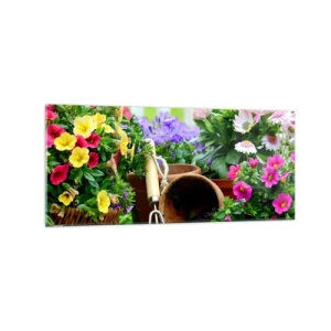 Schilderen op glas - Zofia's tuin - 120x50 cm