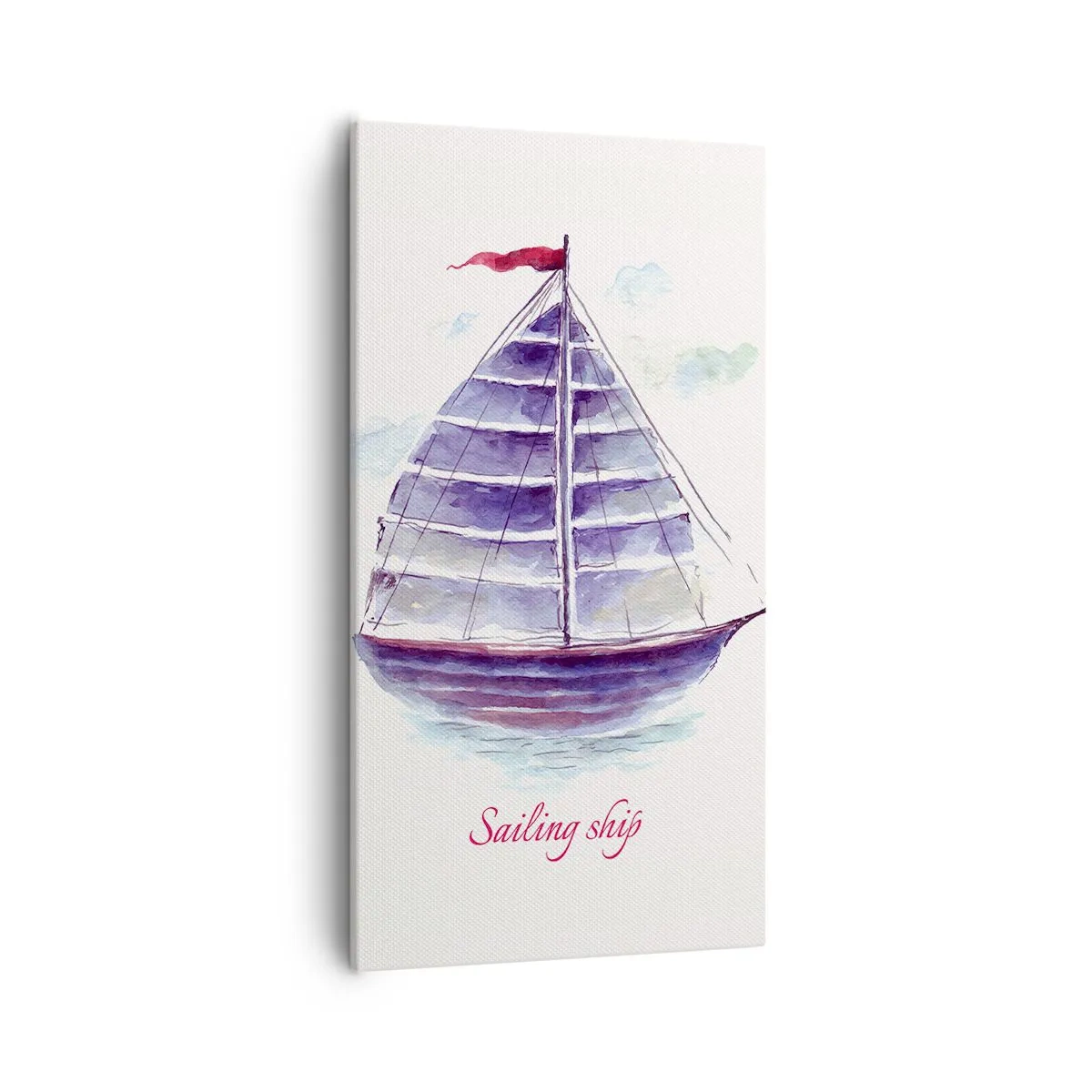 Schilderen op canvas - Volle zeilen en rustig water - 55x100 cm