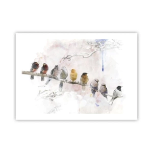 Poster - Gevleugelde ontmoeting - 70x50 cm