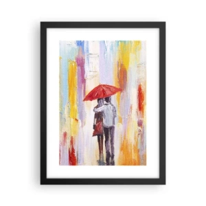 Poster in een zwarte lijst - Laat het maar regenen - 30x40 cm