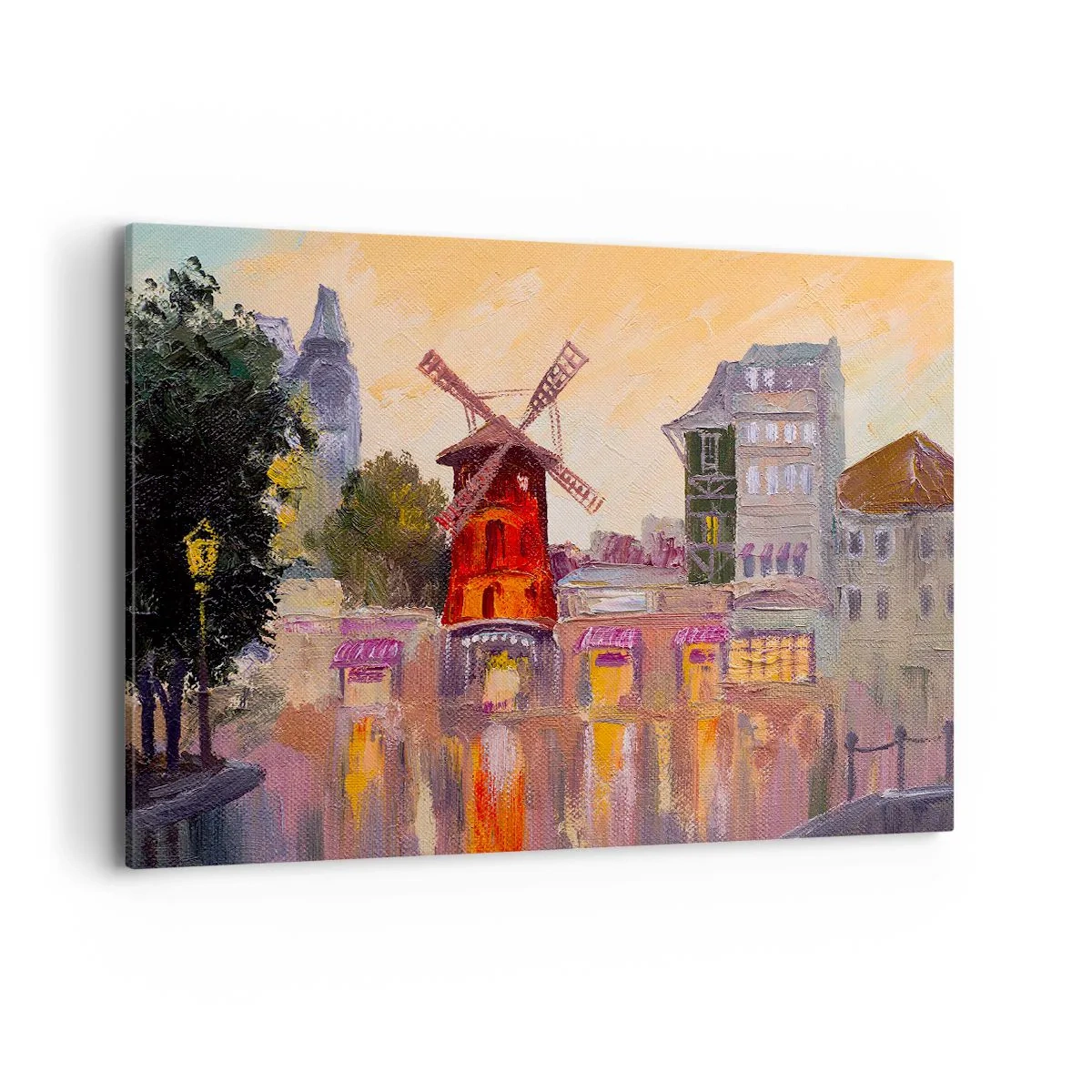 Schilderen op canvas - Parijse iconen – Moulin Rouge - 120x80 cm