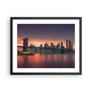 Poster in een zwarte lijst - Ondergedompeld in lila stilte - 50x40 cm