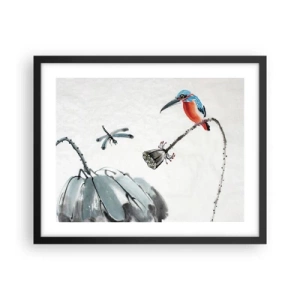 Poster in een zwarte lijst - Het leven van de weide - 50x40 cm