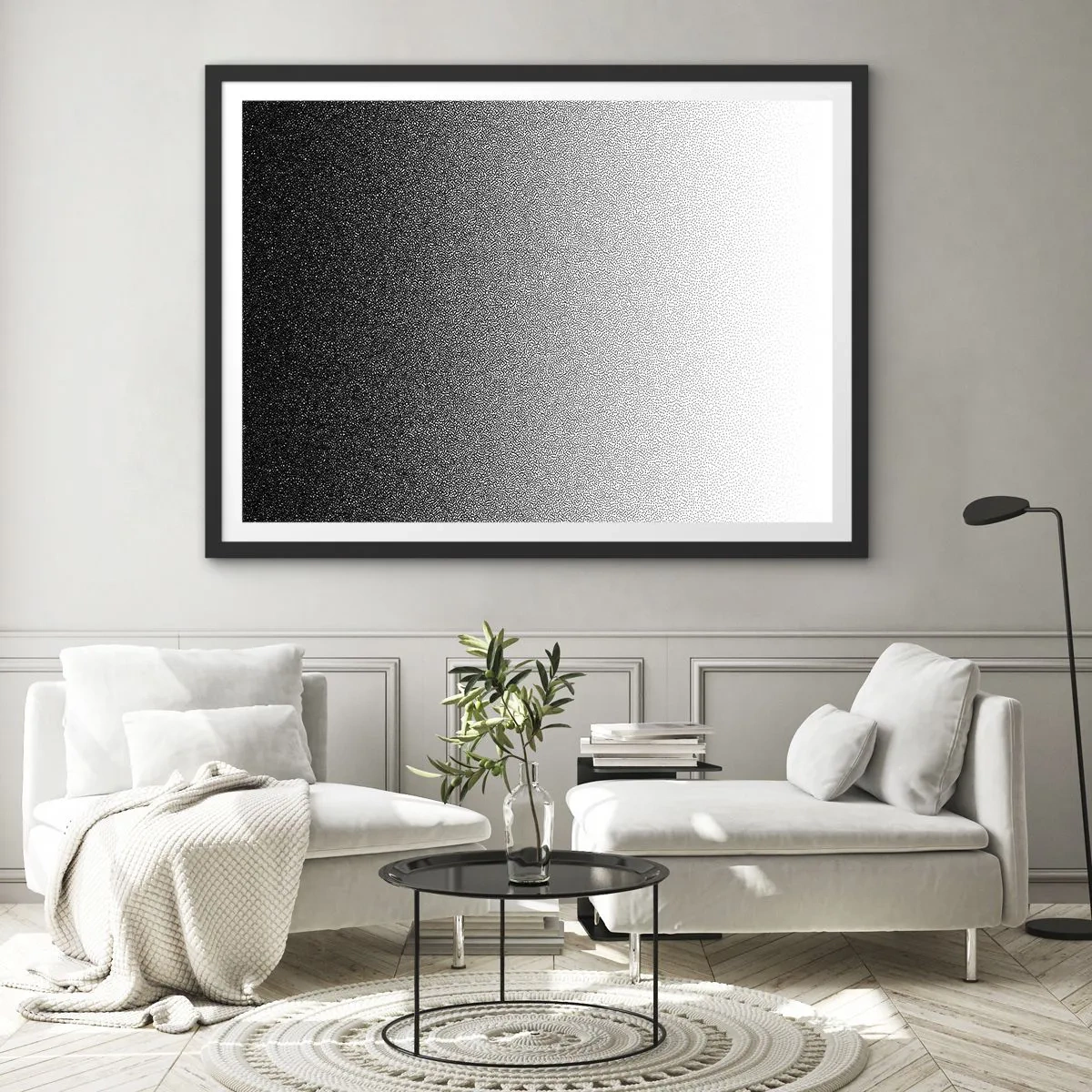 Poster in een zwarte lijst - Naar het licht - 70x50 cm