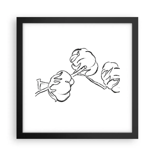 Poster in een zwarte lijst - Katoen dons - 30x30 cm
