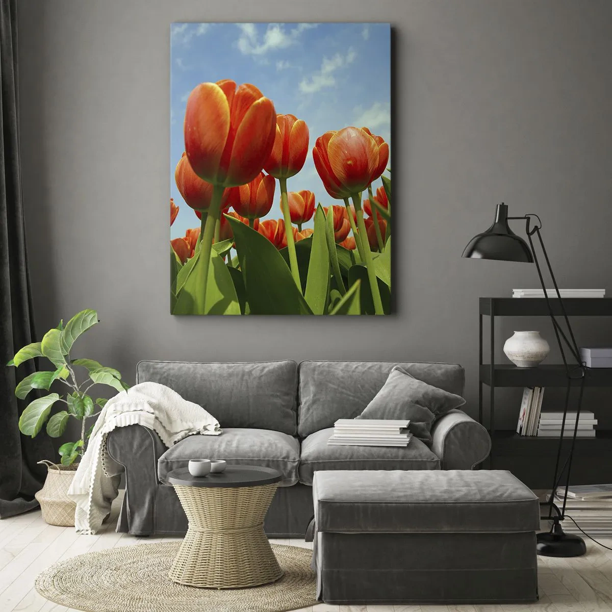 Schilderen op canvas - Afgezien van de blauwe lucht hebben ze niets nodig in hun leven - 45x80 cm