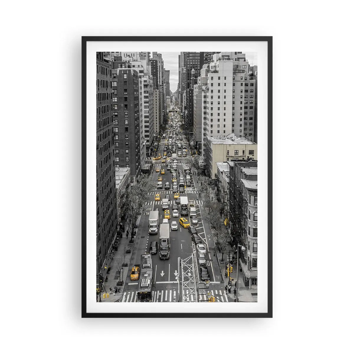 Poster in een zwarte lijst - New Yorks leven - 61x91 cm