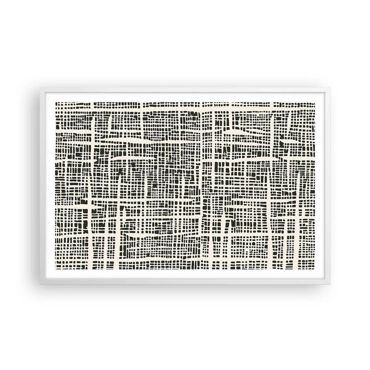 Poster in een witte lijst - Geweven compositie - 91x61 cm