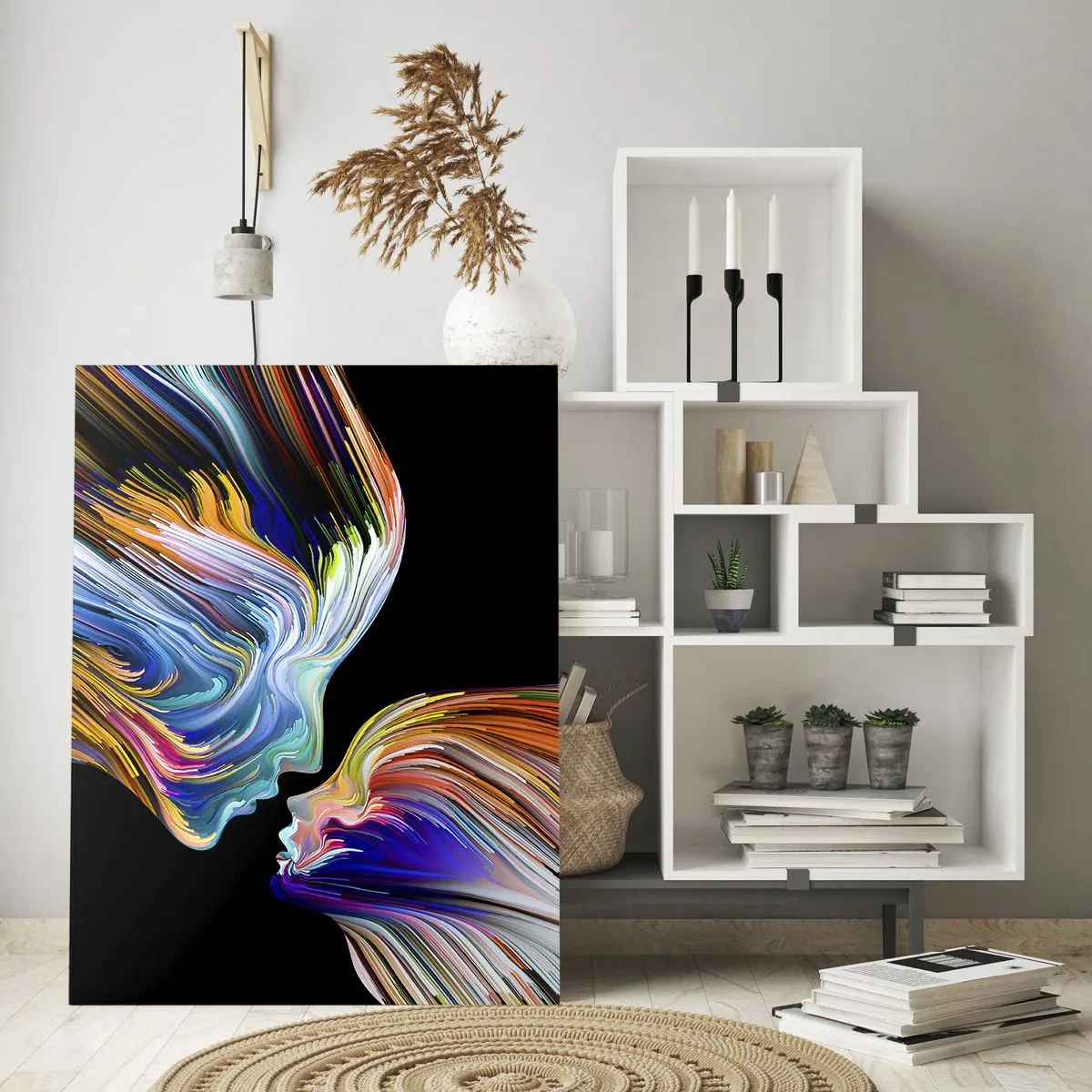 Schilderen op glas - Een samensmelting van energie en licht - 50x70 cm