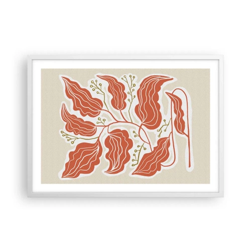 Poster in een witte lijst - Folk en koraal - 70x50 cm