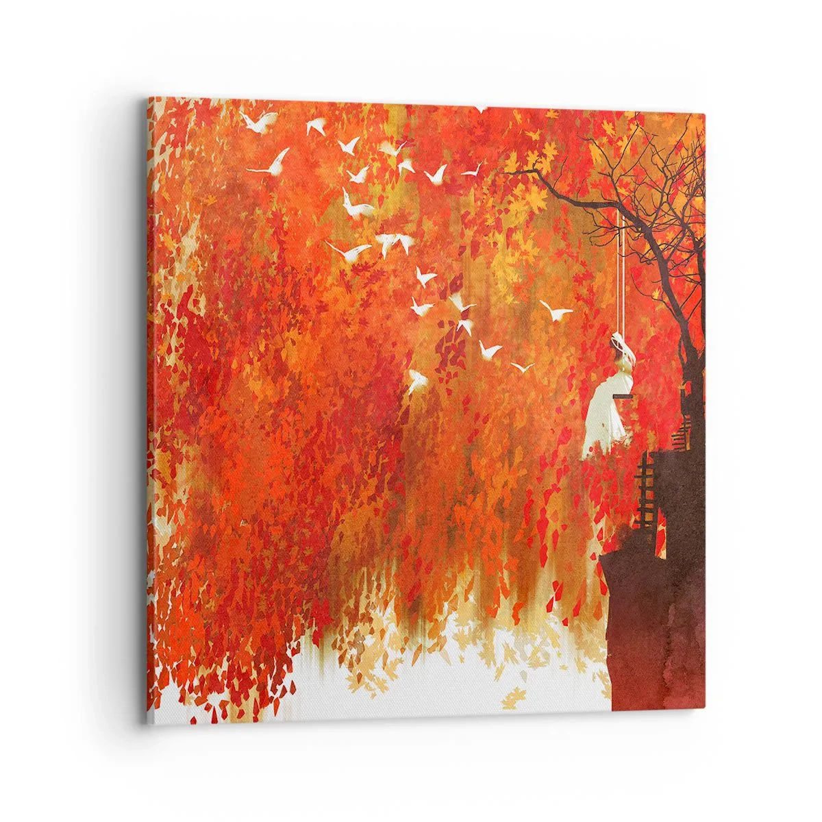 Schilderen op canvas - Zal hij met hen vliegen? - 70x70 cm