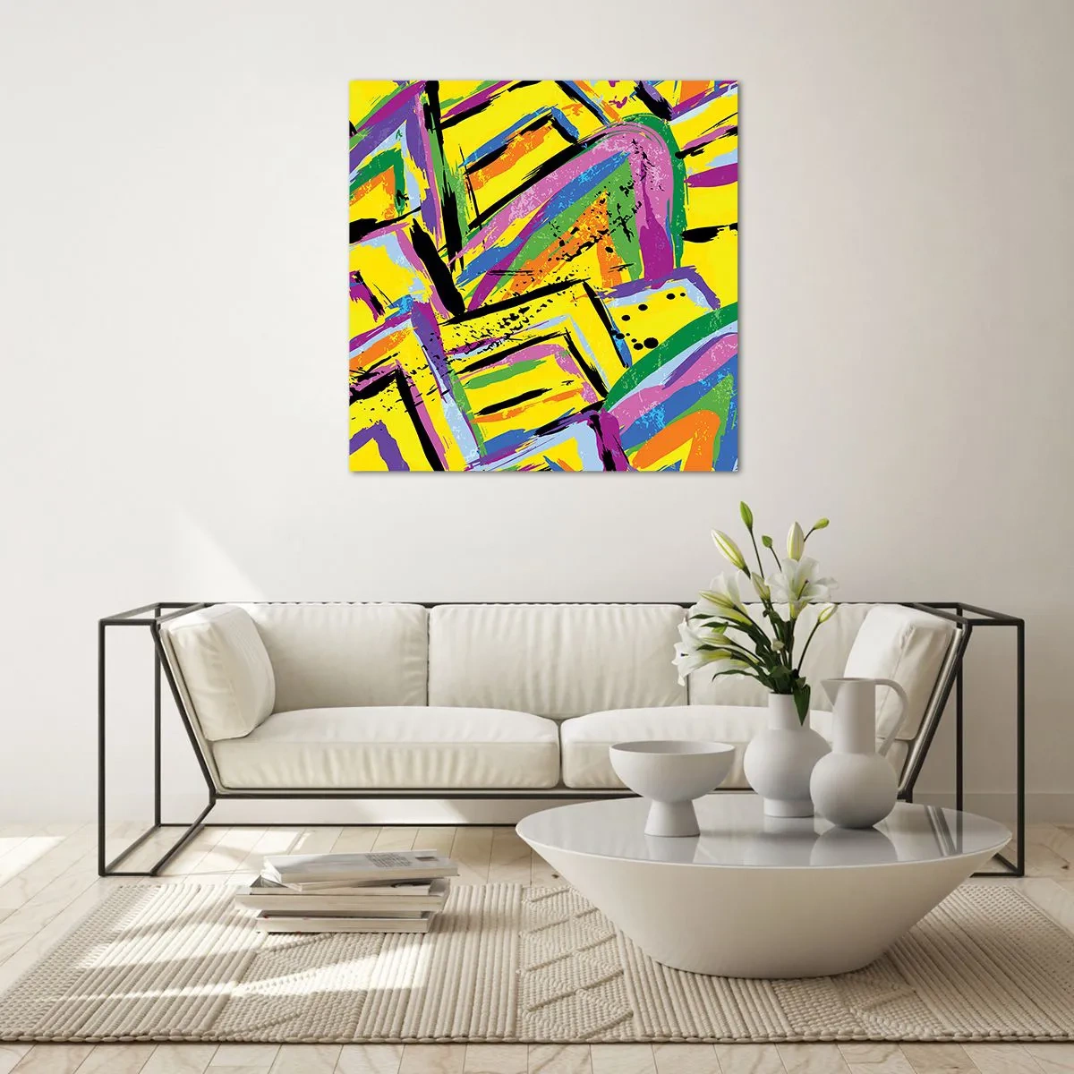 Schilderen op glas - Tot ze schreeuwt van vreugde - 30x30 cm