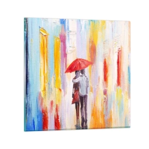 Schilderen op glas - Laat het maar regenen - 60x60 cm