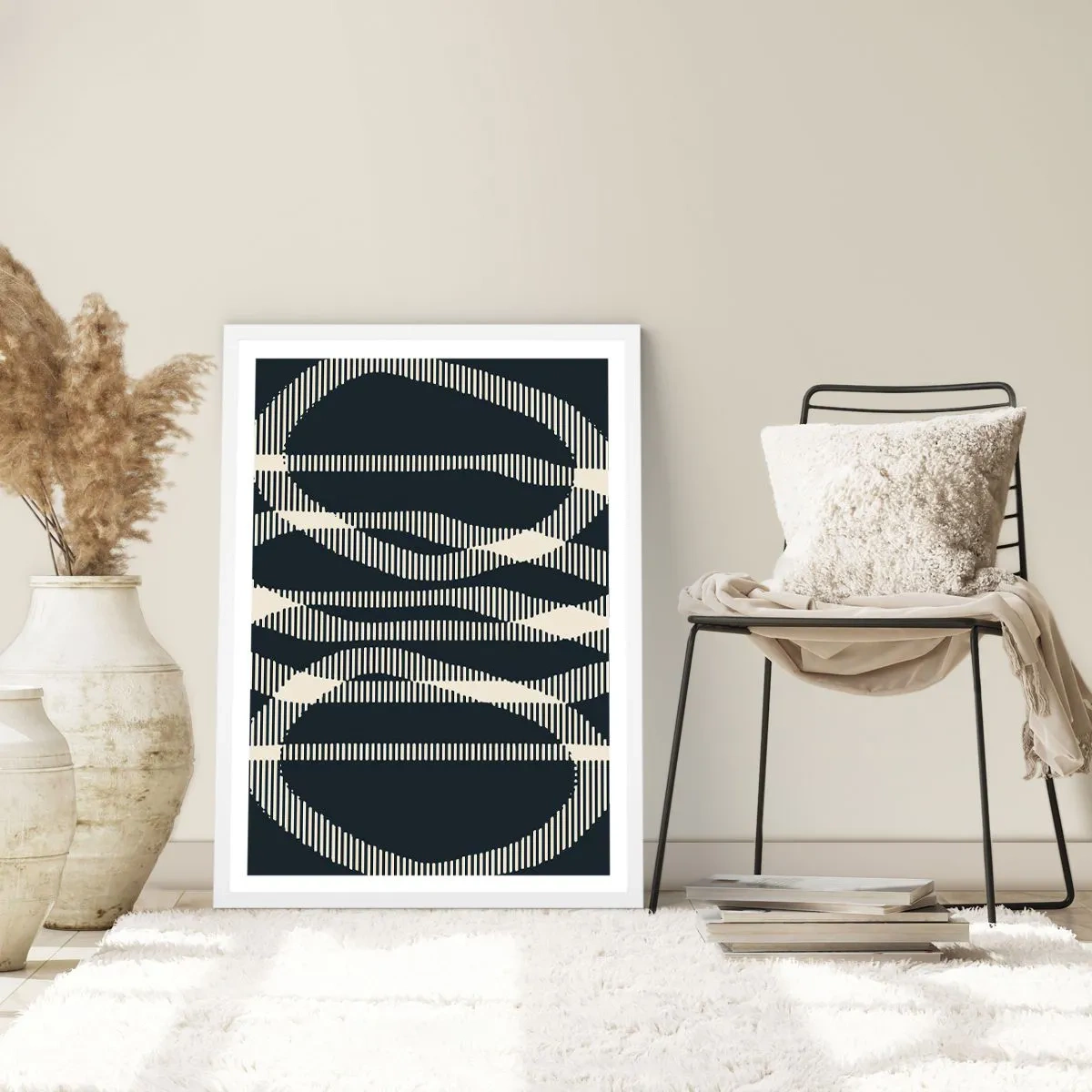 Poster in een witte lijst - Een poging om de duisternis te doorbreken - 50x70 cm