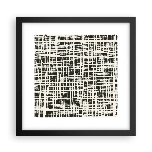 Poster in een zwarte lijst - Geweven compositie - 30x30 cm