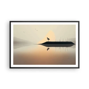 Poster in een zwarte lijst - Heer op het meer - 91x61 cm