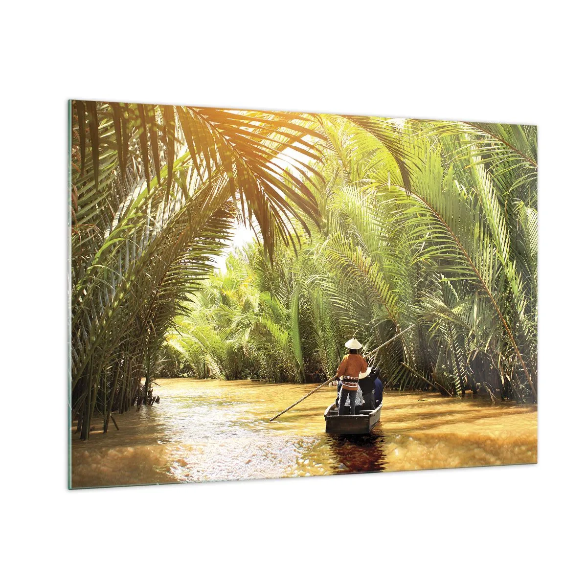 Schilderen op glas - Een palmravijn langs - 100x70 cm