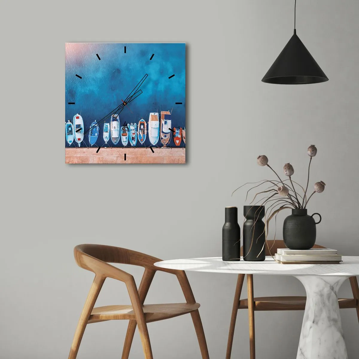 Wandklok - Klok - In één rij - 30x30 cm