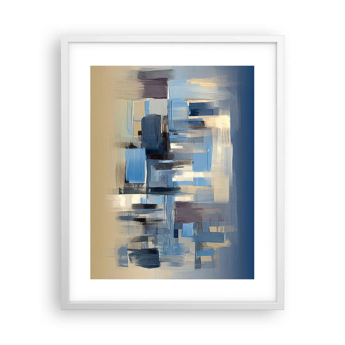 Poster in een witte lijst - Blauwe constructie - 40x50 cm
