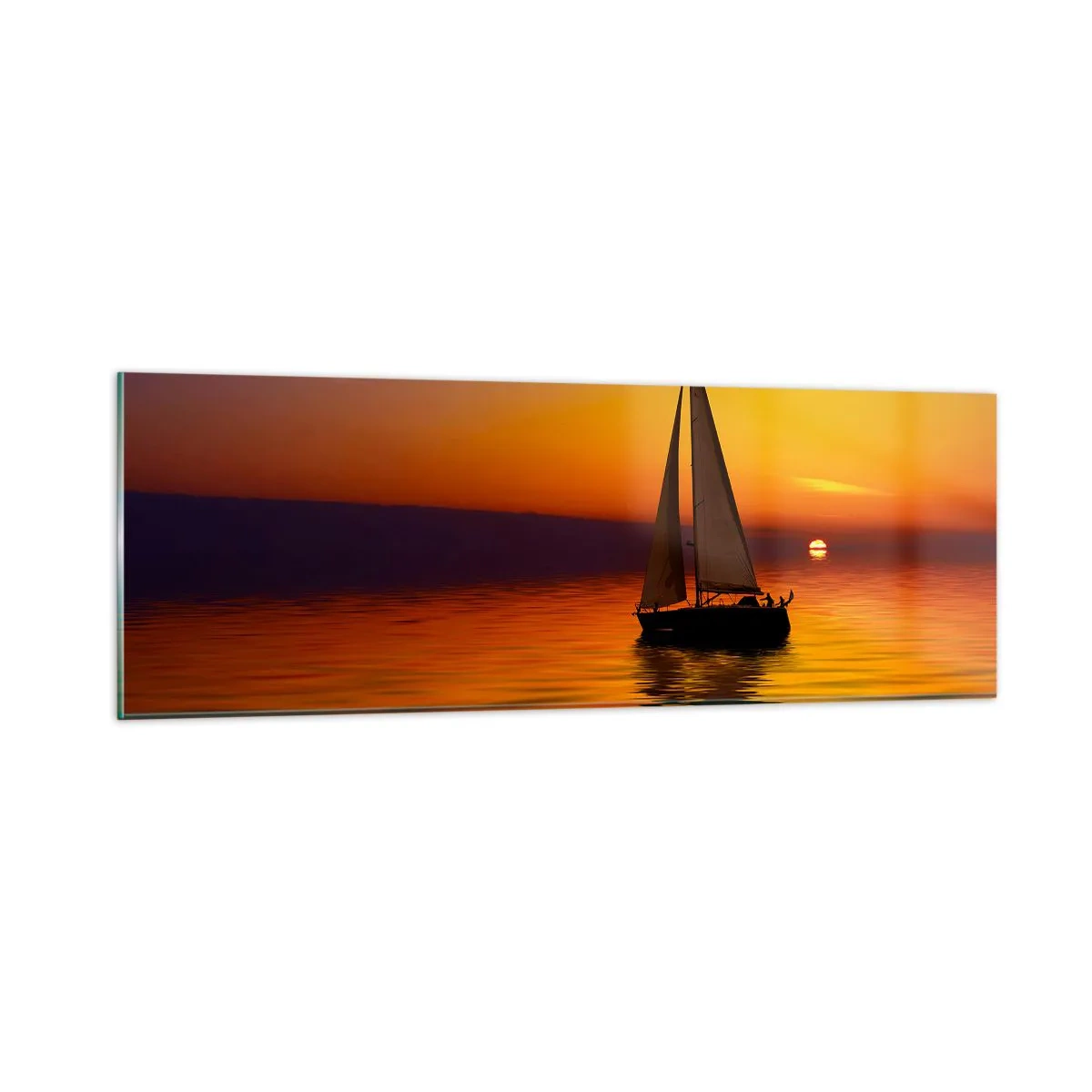 Schilderen op glas - Hoe stil is het hier in de schemering... - 90x30 cm