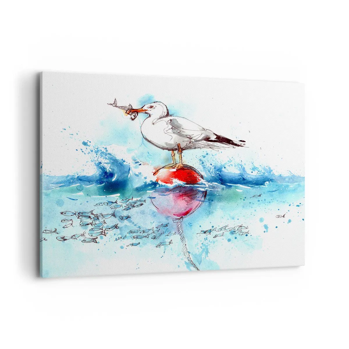 Schilderen op canvas - Succesvolle vangst - 100x70 cm