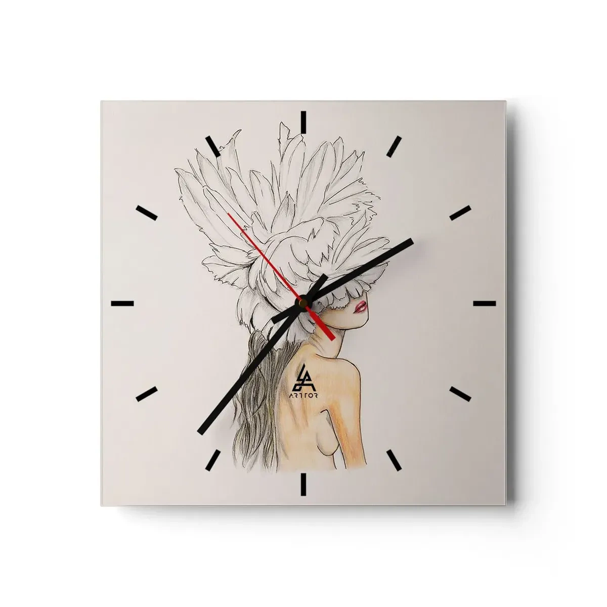 Wandklok - Klok - gekroonde schoonheid - 30x30 cm