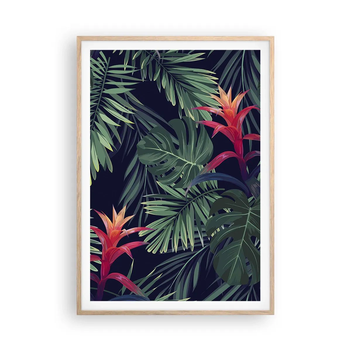 Een poster in een licht eiken lijst - Ontsteken in het groen - 70x100 cm