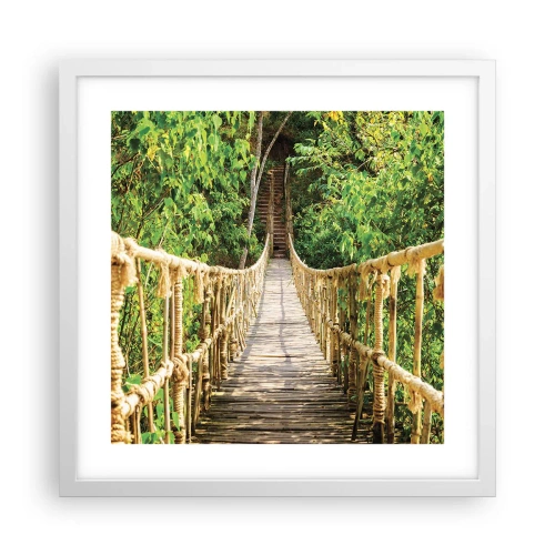 Poster in een witte lijst - Opgeschort in het groen - 40x40 cm